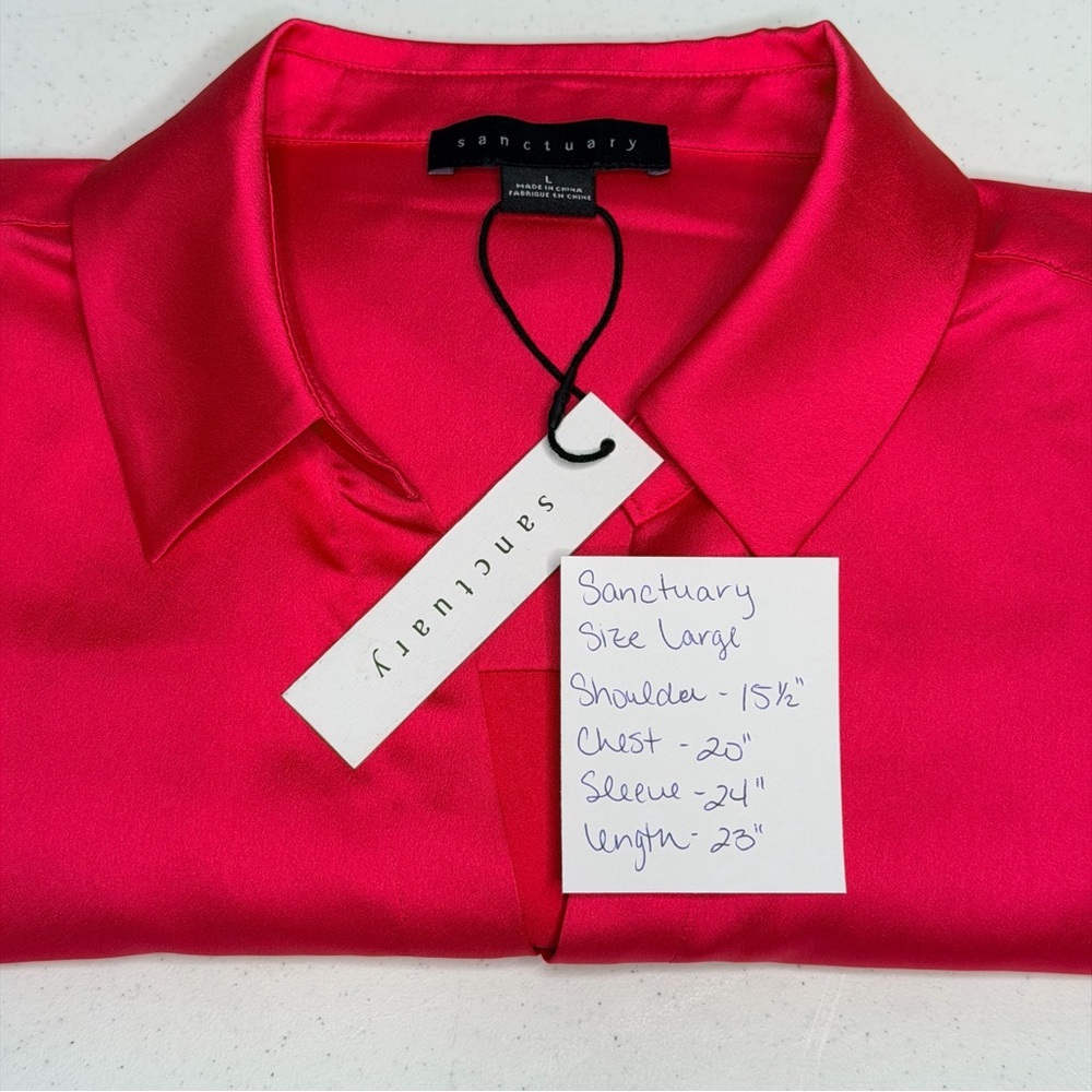 Sanctuary Hot Pink Satin Shirt - Picture 14 of 14